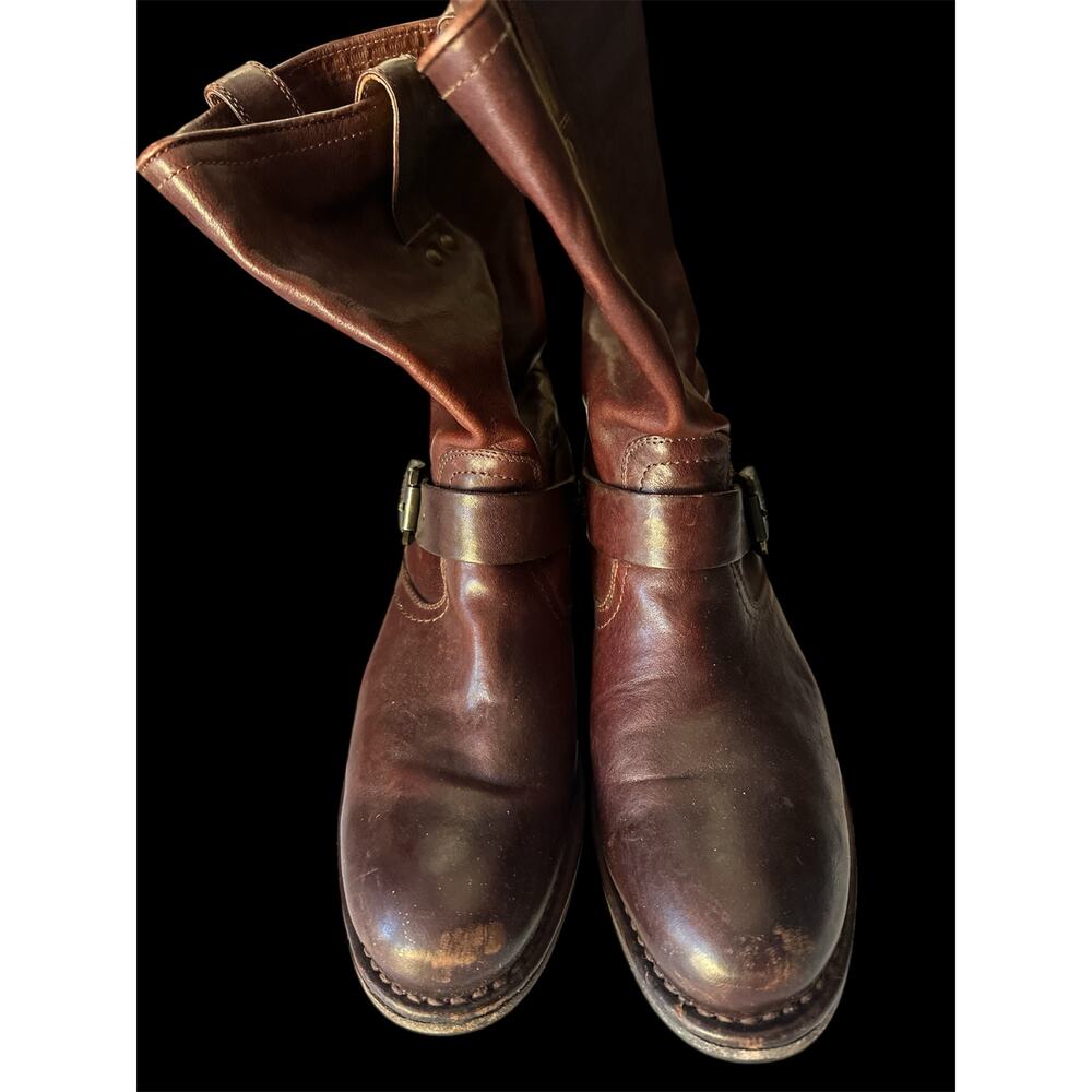 Frye Women's Martina Engineer short leather riding biker boots.